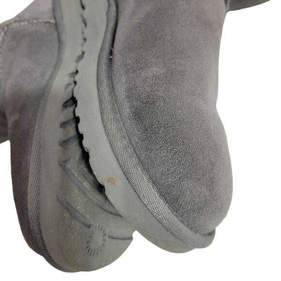 UGG Classic Tall Boots II Grey Suede Shearling Sheepskin Fur Flat Comfort Size 8 - Picture 10 of 12